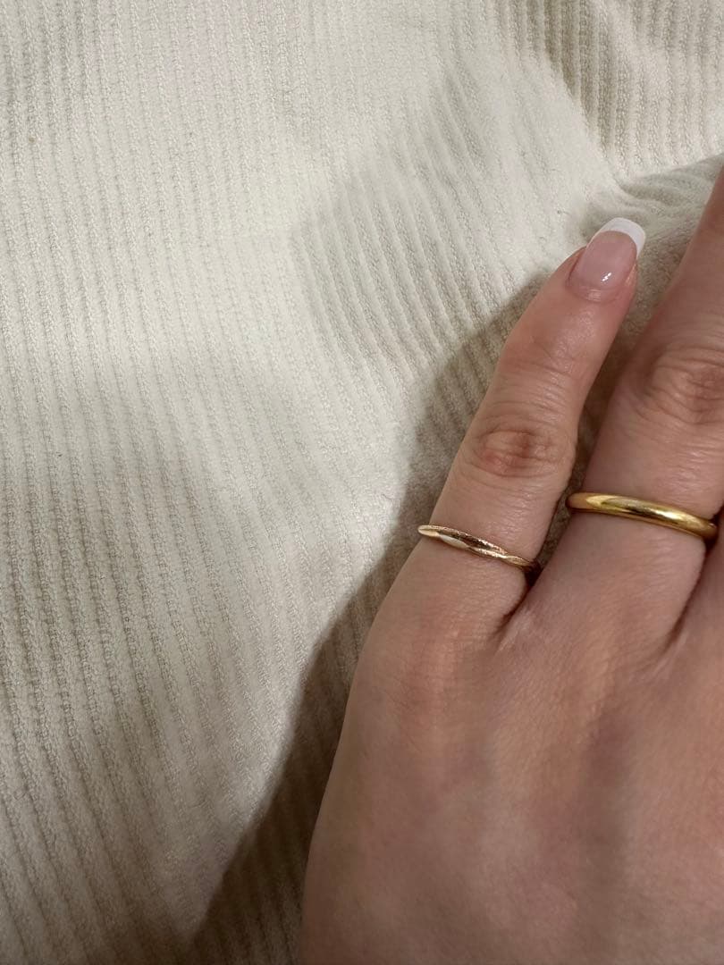 agete K10 ピンキーリング　クロスリング