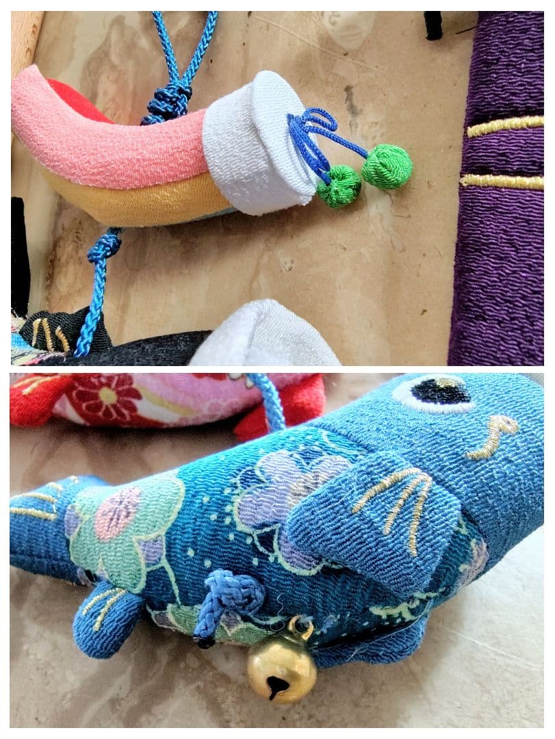 新品✨️室内用吊り飾りの鯉のぼり②小✨️ちりめん細工✕金糸刺繍が豪華でお洒落✨️