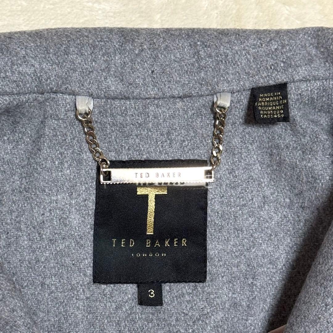 美品 テッドベイカー ショールカラー ロングコート 花柄 ルーマニア製