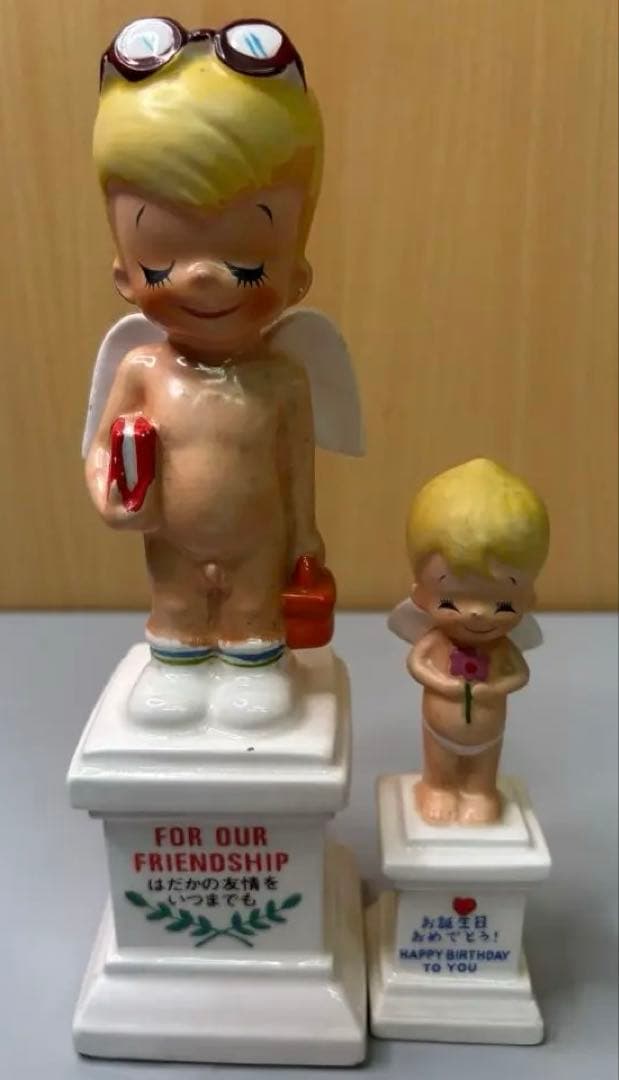 RUNE 内藤ルネ 天使 陶器製ドール 置物 昭和レトロポップ エンジェル☆美品