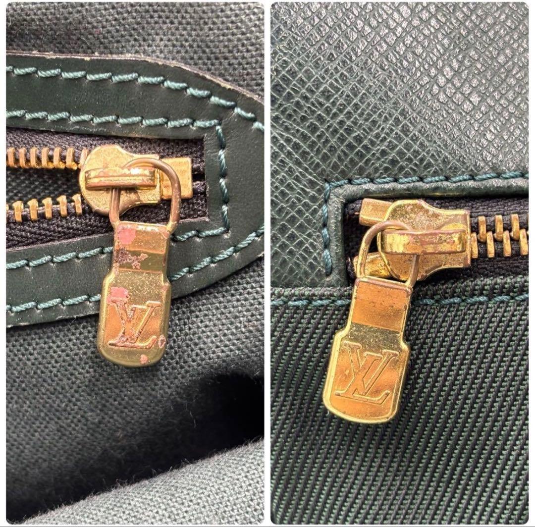 ルイヴィトン タイガ ヴィクトール レザーショルダーバッグ M30144グリーン