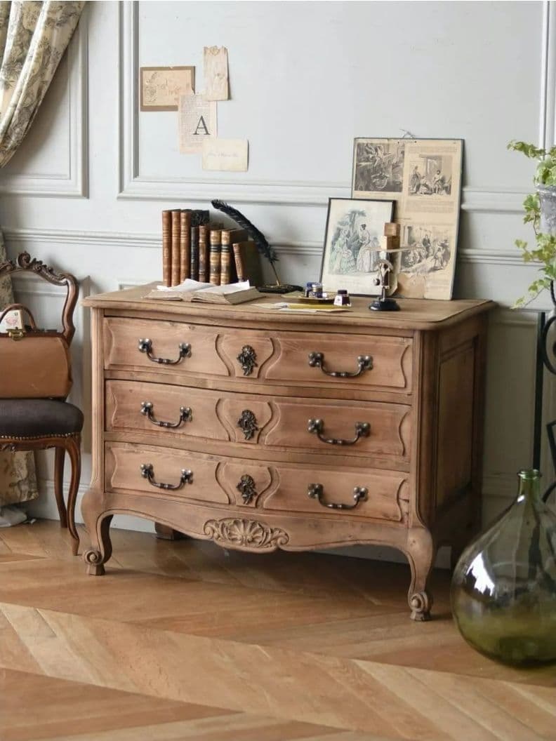 【美品】アンティークチェスト( 無垢材 オーク 剥離)