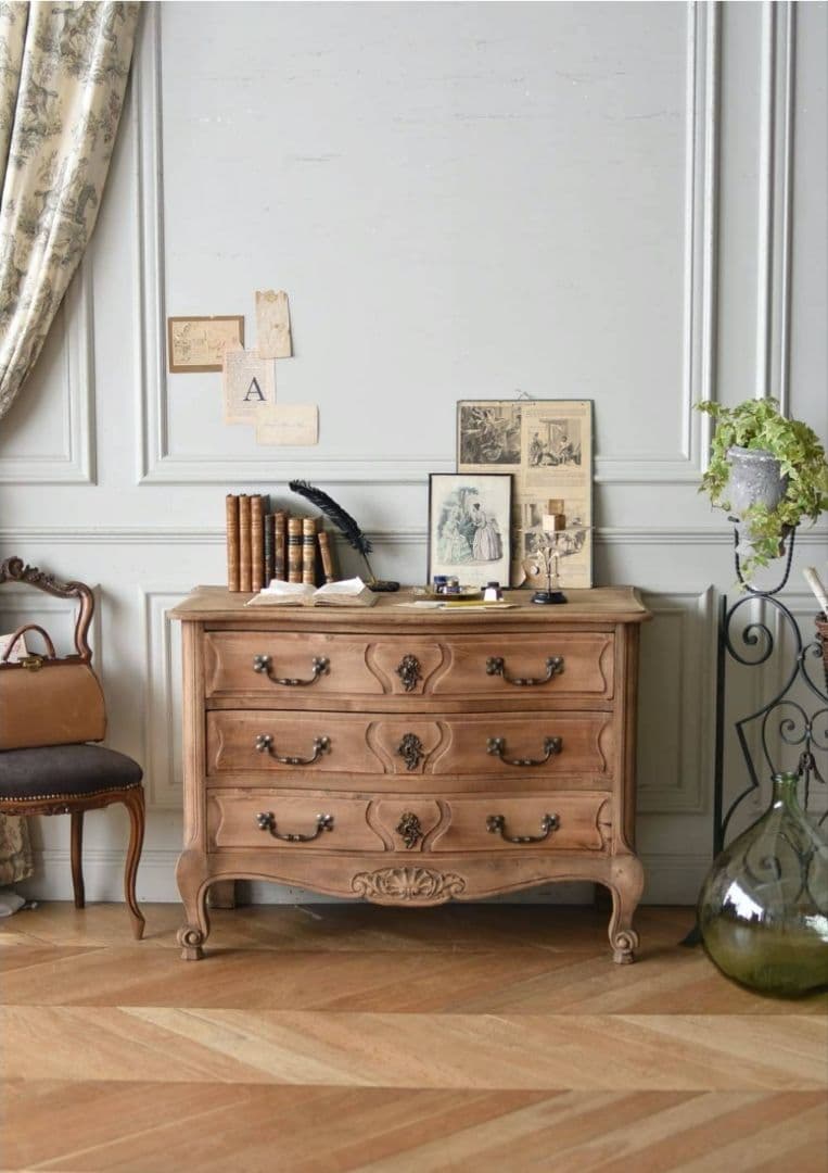 【美品】アンティークチェスト( 無垢材 オーク 剥離)