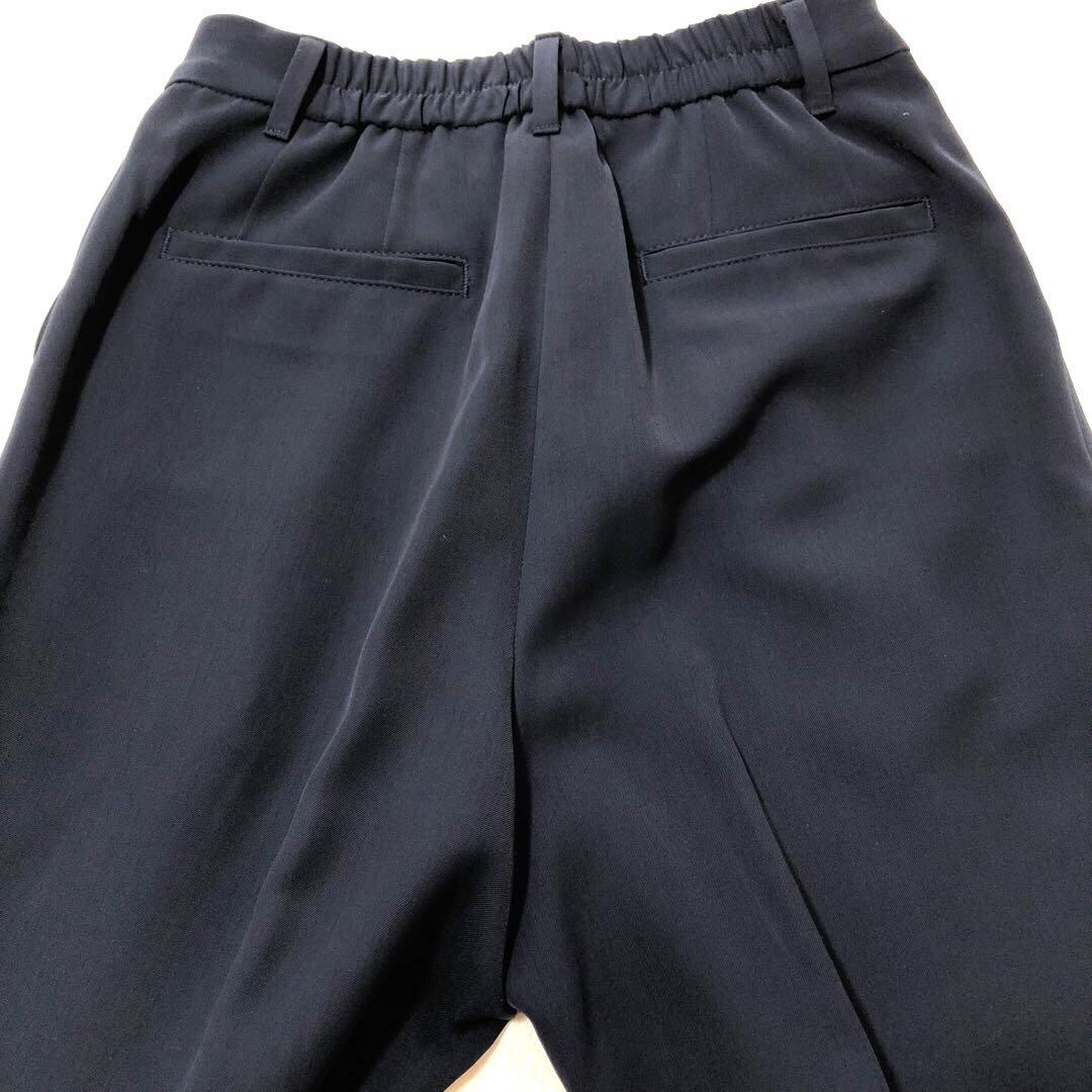 美品 PLST プラステ パンツスーツ 上下セットネイビー ノーカラー