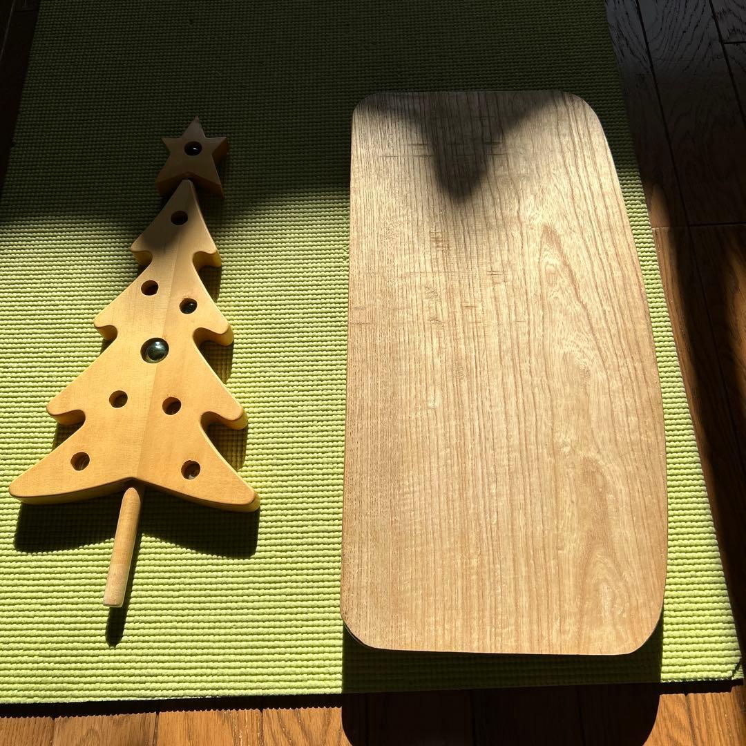 木製クリスマスツリー 約30cm カラフルビーズ付き