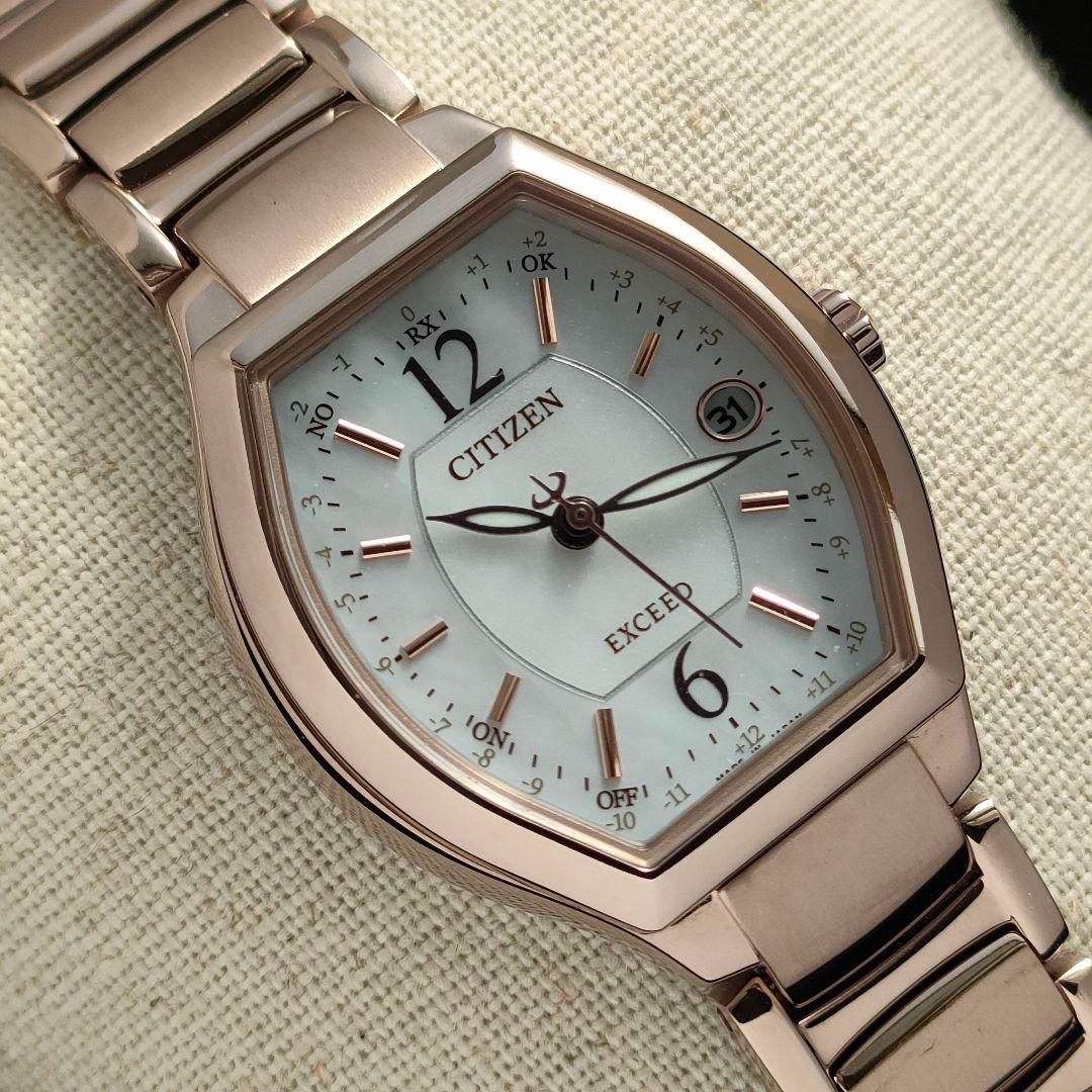 ◆美品◆CITIZEN EXCEED エクシード チタン サクラピンク 電波時計
