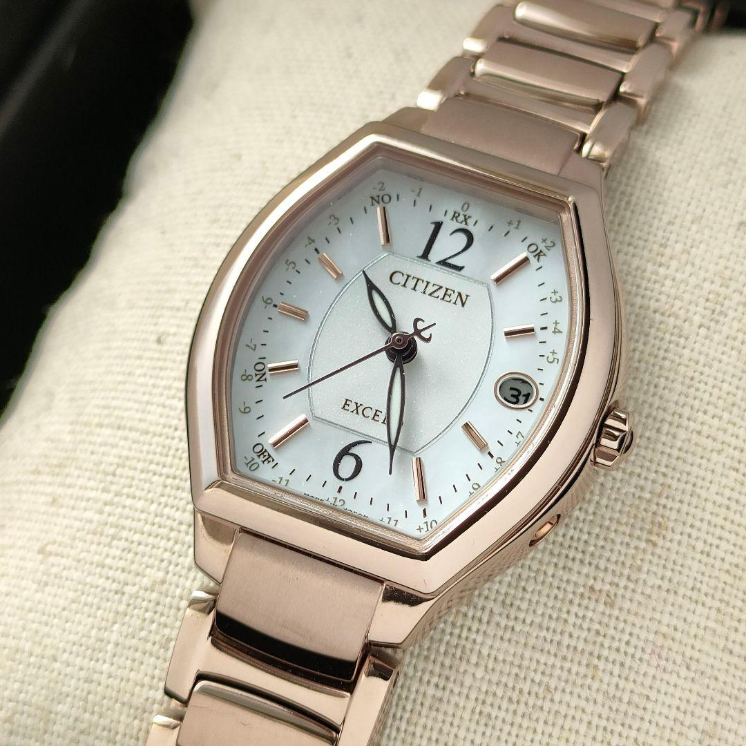 ◆美品◆CITIZEN EXCEED エクシード チタン サクラピンク 電波時計