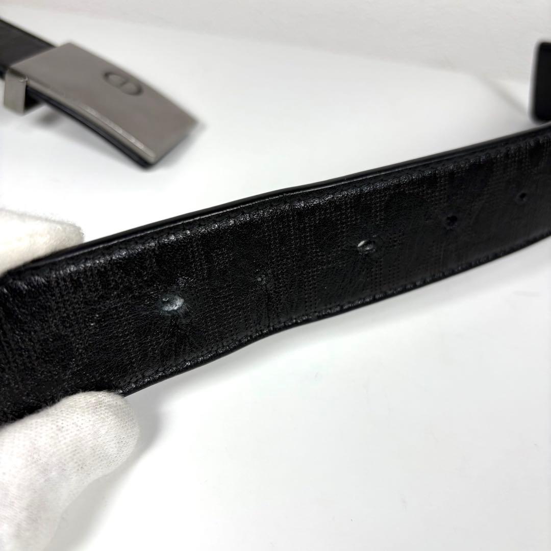 ☆人気☆DIOR オブリーク柄 パンチング レザーベルト