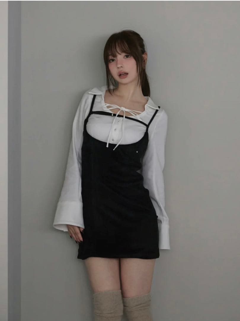 ワンピース andmary Betty velour mini dress