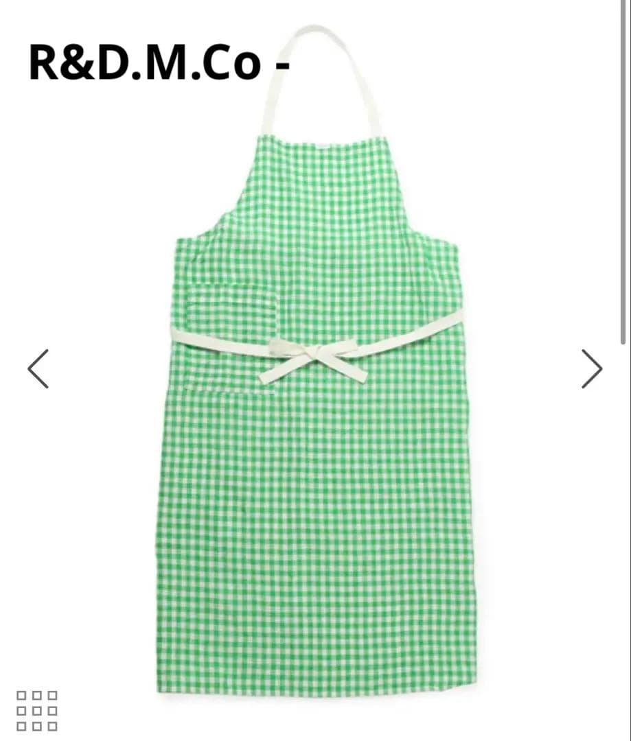 オールドマンズテーラー　リネンエプロン　ギンガムチェック