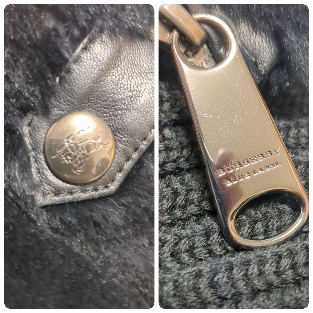 【極美品】バーバリーブルーレーベル☆ラムレザー　キルティング　ファー　ジャケット