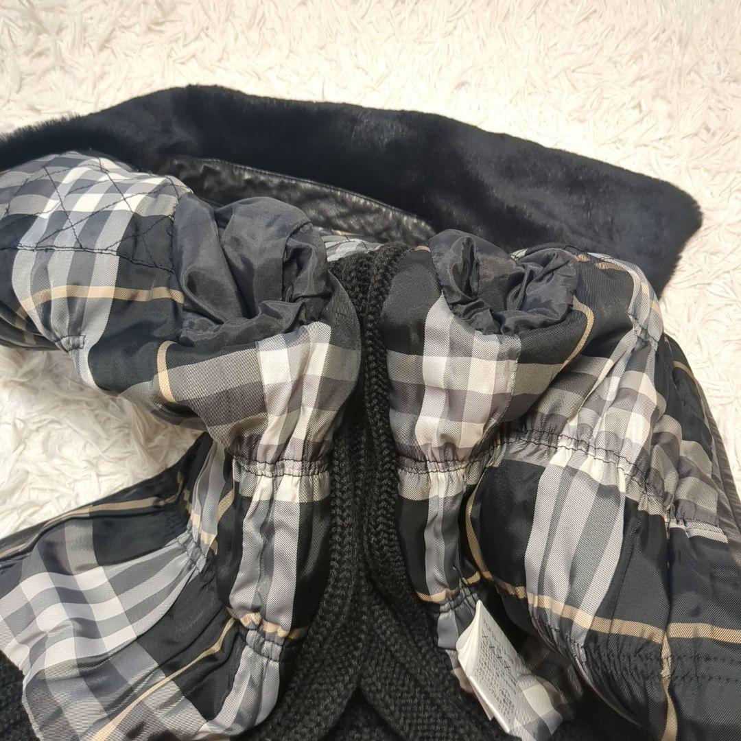 【極美品】バーバリーブルーレーベル☆ラムレザー　キルティング　ファー　ジャケット