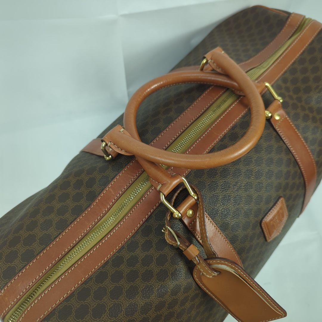 CELINE セリーヌ マカダム レザー ボストンバッグ 大容量