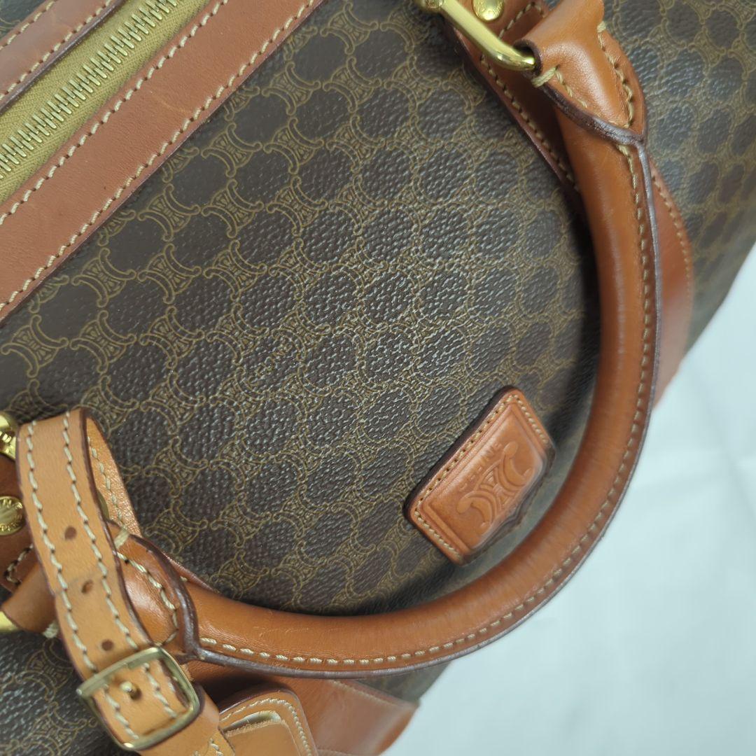 CELINE セリーヌ マカダム レザー ボストンバッグ 大容量