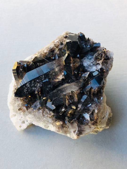 極上 黒水晶[モリオン]クラスター 原石 浄化 置物No2