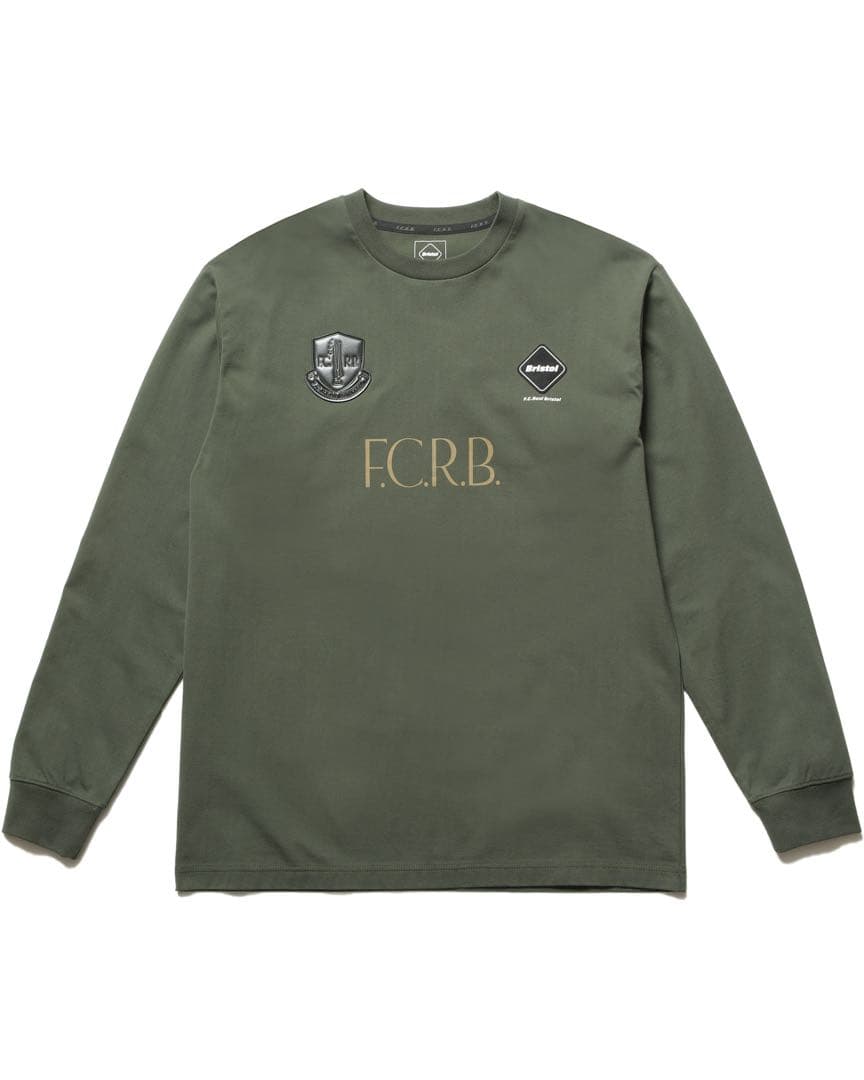 【送料込み★】FCRB LETTERED L/S TEE グリーン XXL