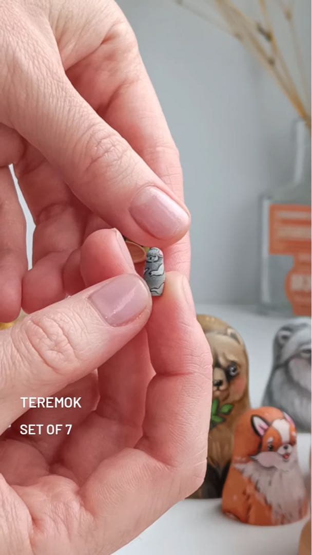 ロシア雑貨☆お家型マトリョーシカ民話『テレモーク』小さなおうち7Pマルガリータ作