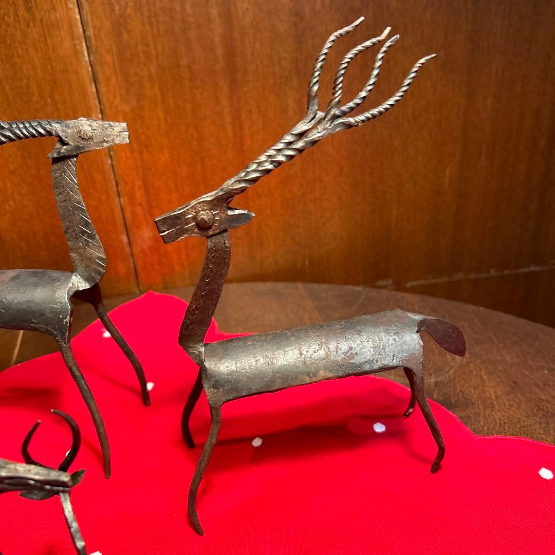 ZONA アイアン製 トナカイ ファミリー 4頭 クリスマスオーナメント