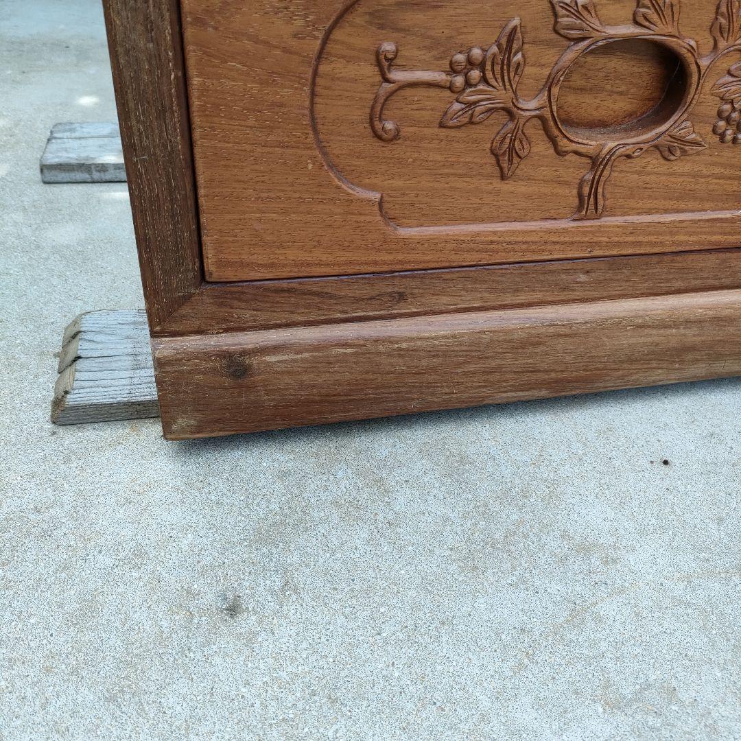 花梨？総無垢材。木製6段引き出し箪笥