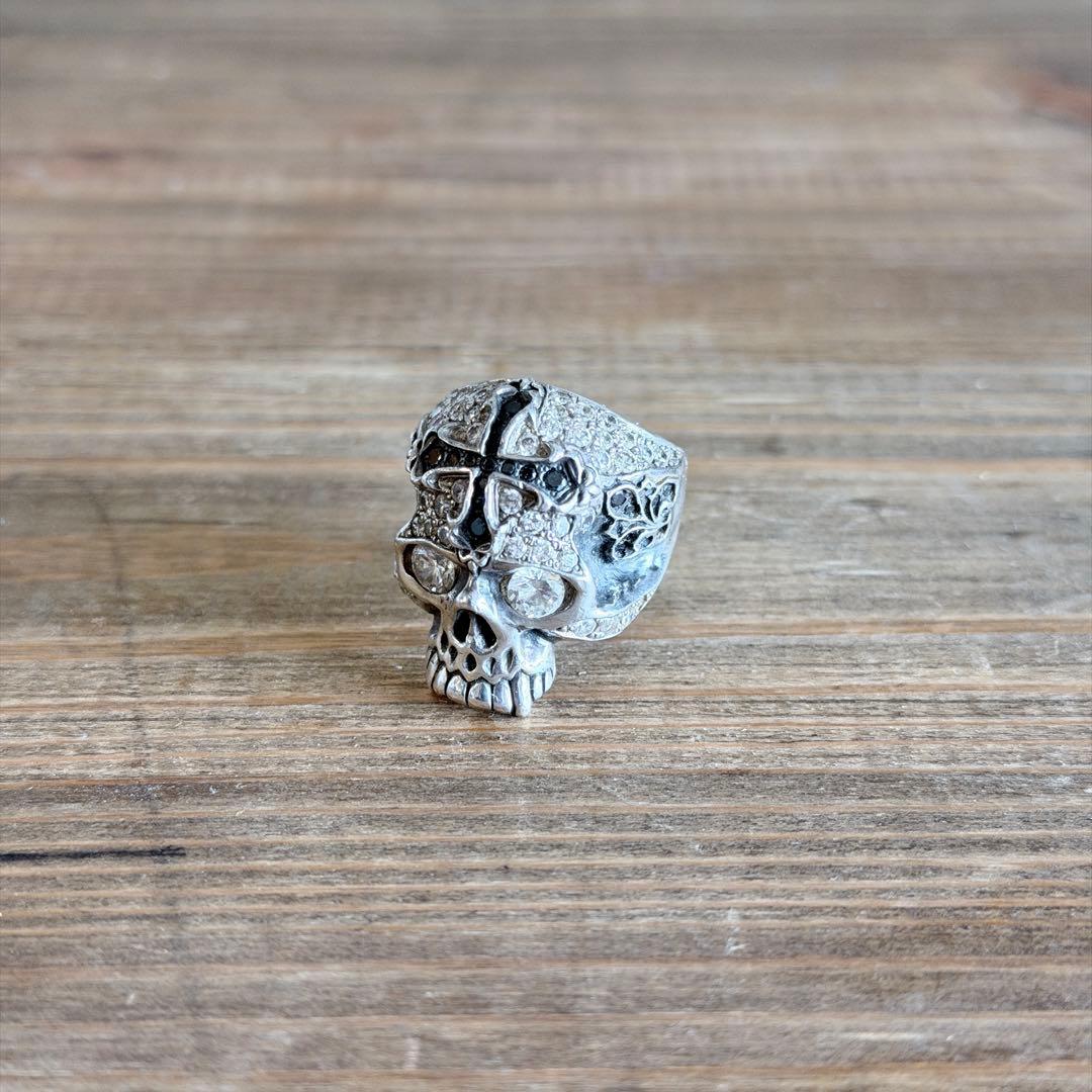 希少 アルテミスクラシック スカルリング 925 ジルコニア 13号 シルバー