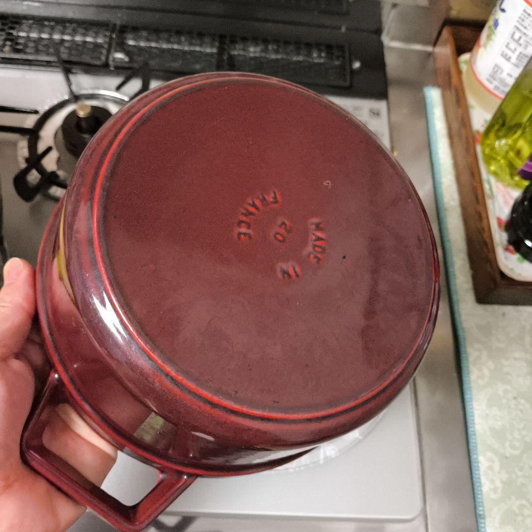 STAUB LA COCOTTE 赤 鍋 20cm 現状品
