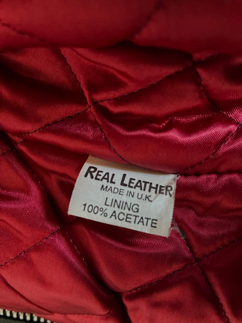 ブラックレザーダブルライダースジャケット　32