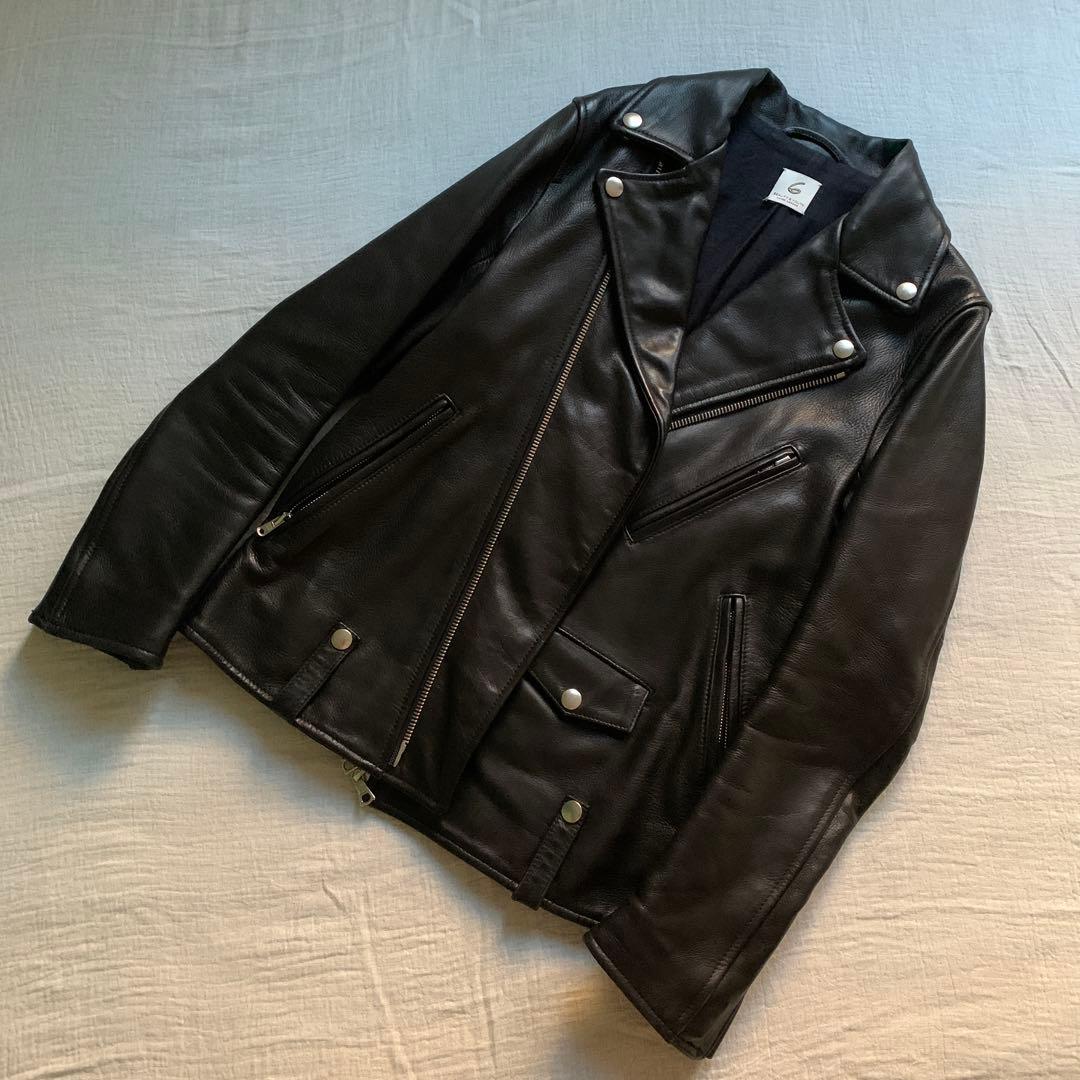 6(ROKU)beauty&youth ライダースジャケット ダブル ラムレザー