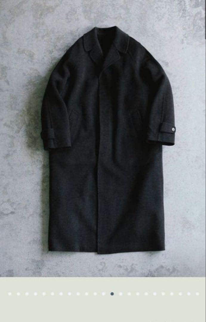 lidnm STRECCAN REVER COAT ヘザーブラック Sサイズ