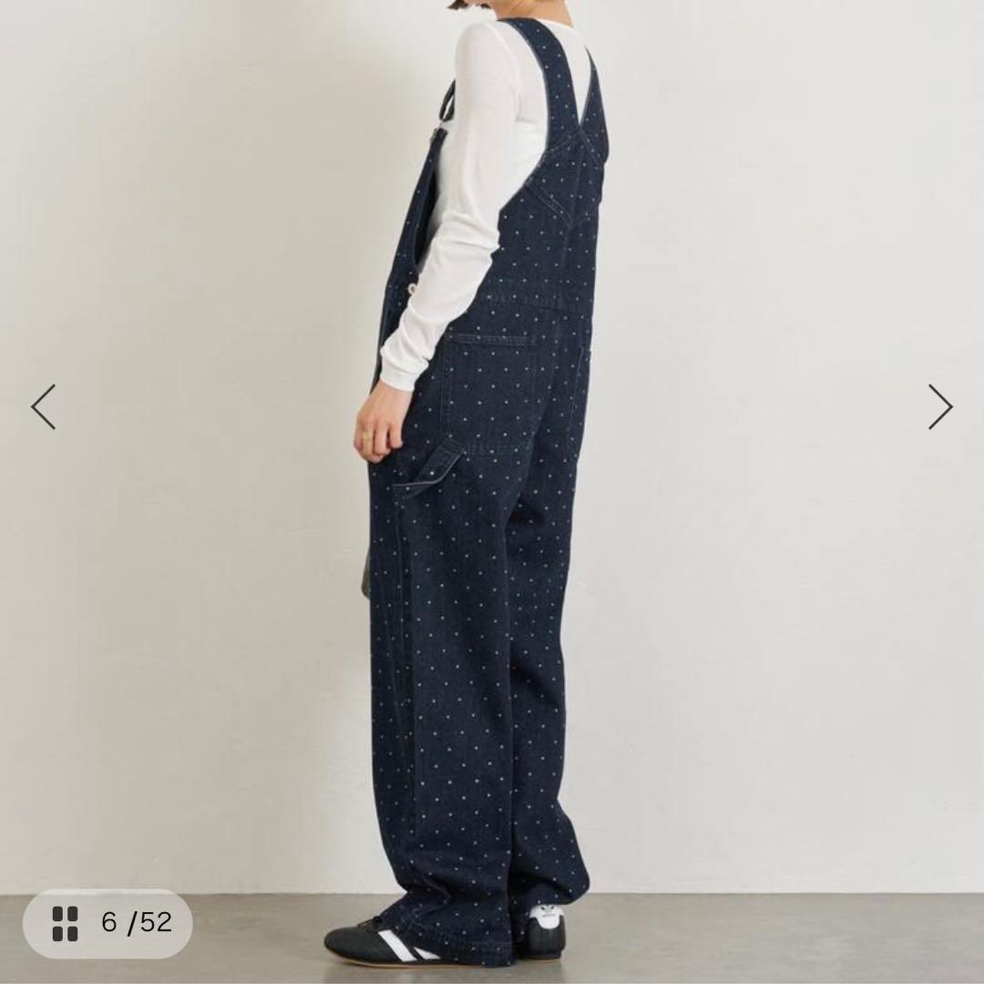 新品タグ付　U by Spick and Span ドットデニムオーバーオール