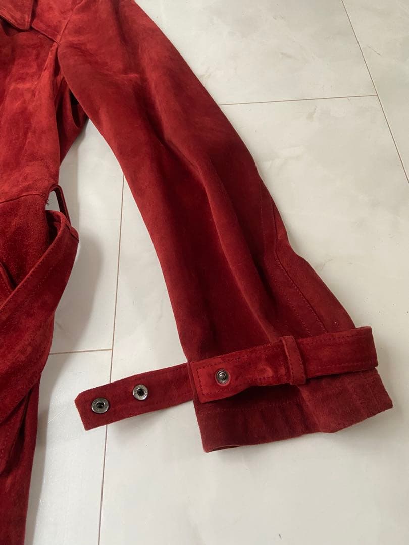 GUCCI by TOMFORDワインレッド 仔牛革ダブルフェイス ロングコート
