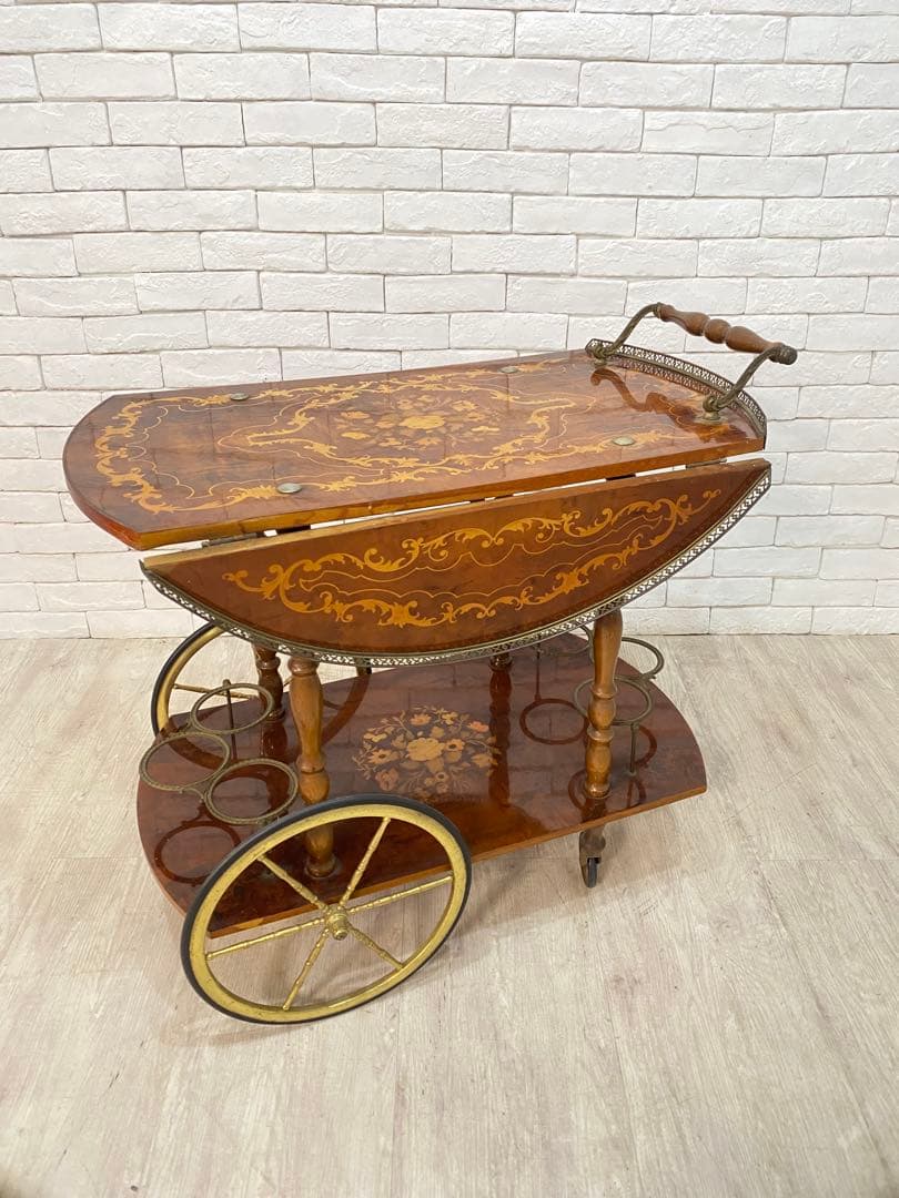 【東京都内23区配送無料】イタリア製　アンティーク　定価18万　キッチンワゴン