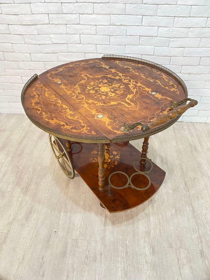 【東京都内23区配送無料】イタリア製　アンティーク　定価18万　キッチンワゴン