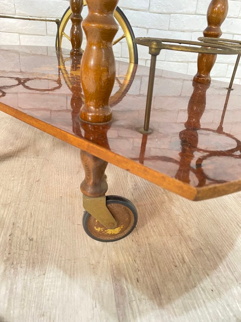 【東京都内23区配送無料】イタリア製　アンティーク　定価18万　キッチンワゴン