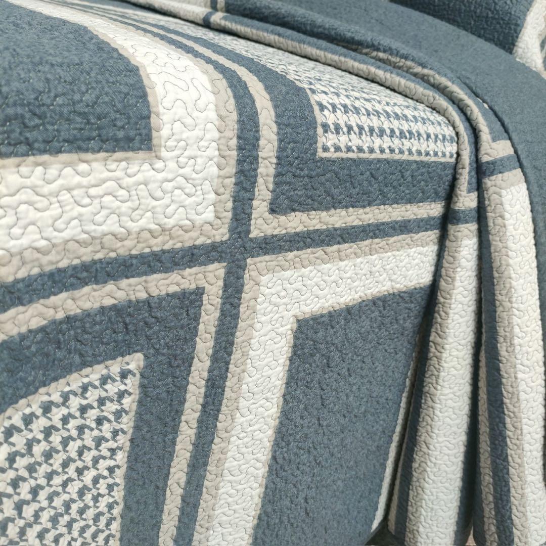 キルトベッドカバー3点セット綿マルチカバー キルティング QNG