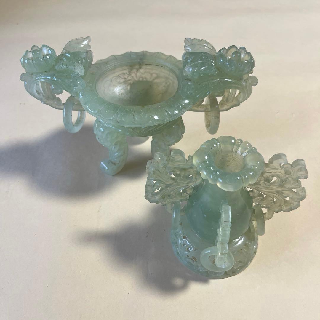 中国の翡翠の香炉　骨董品