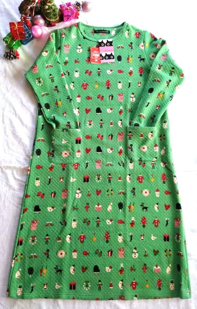 新品　マタノアツコルームウェア　ネグリジェ　あったか素材ワンピースパジャマ　Ｍ