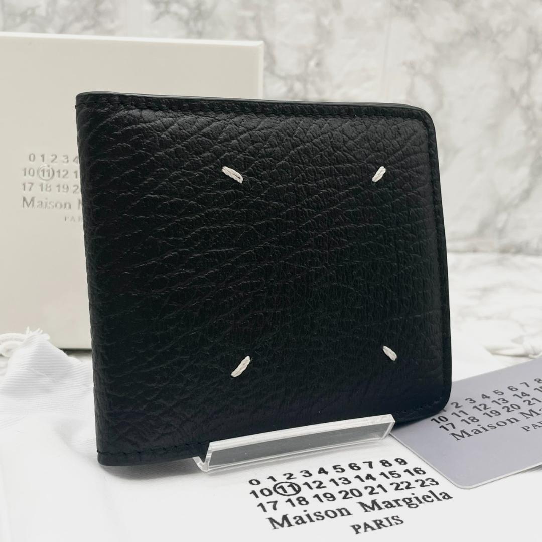 未使用級✨MaisonMargiela マルジェラ 折り財布 グレインレザー 黒