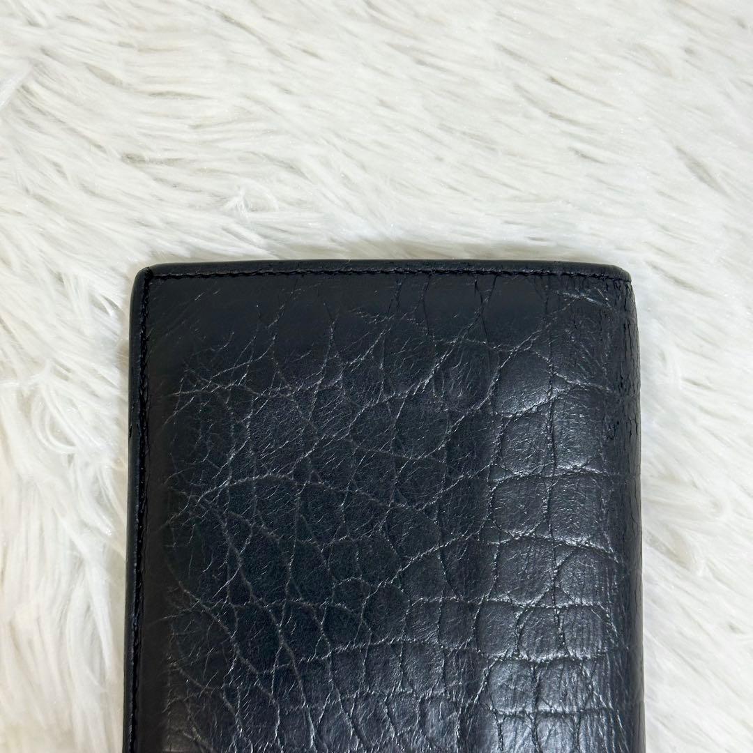 美品✨️SAINT LAURENTサンローラン クロコ型押し 長財布 ブラック