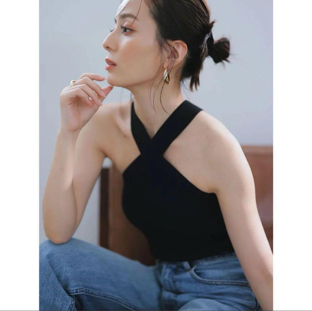 anuans アニュアンス タンクトップ　キャミソール　ブラック