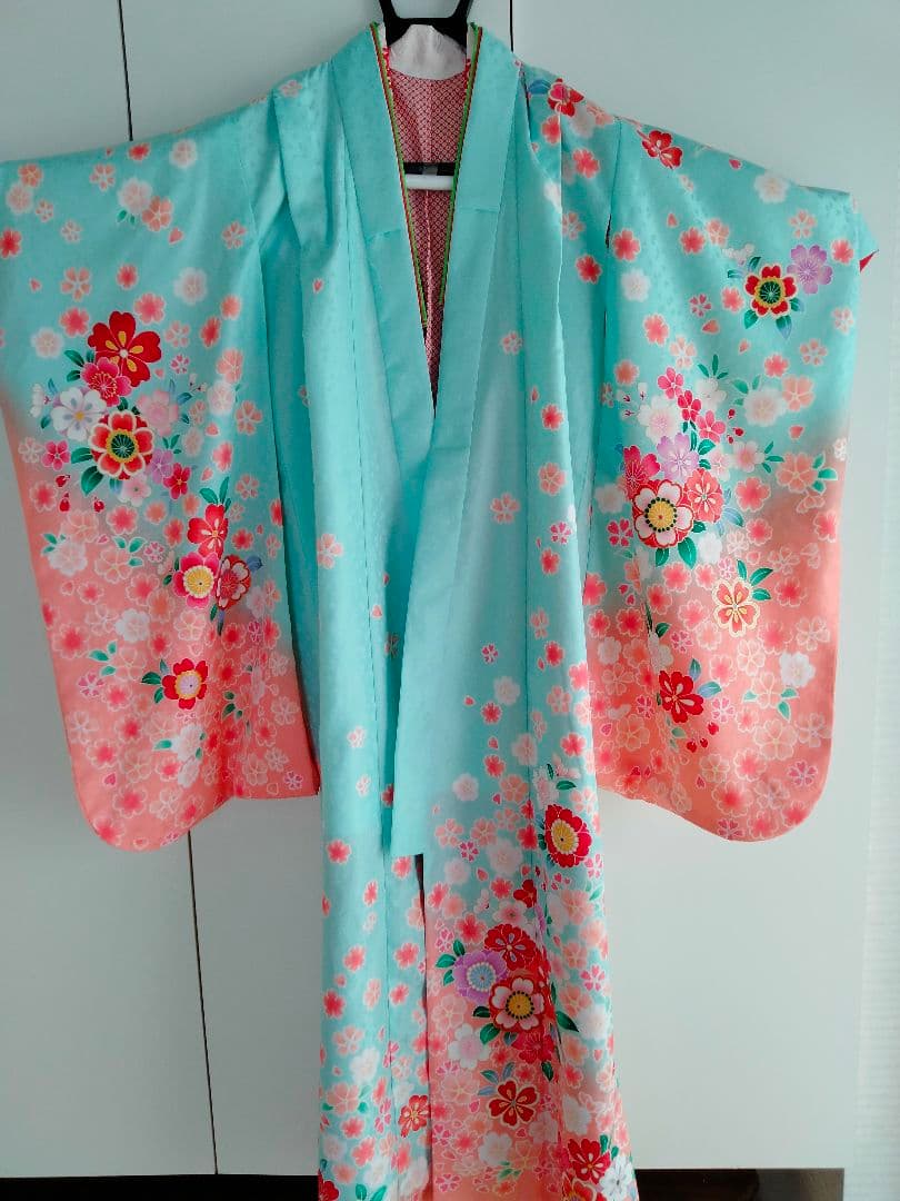 七五三 7歳 着物 化繊 作り帯 筥迫 セット