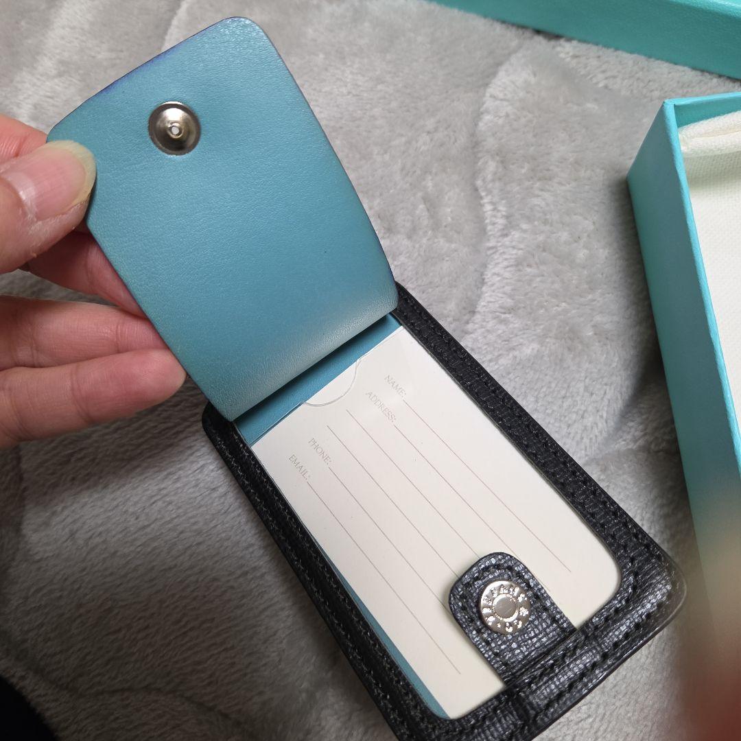 Tiffany & Co. ブラックレザー　ネームタグ