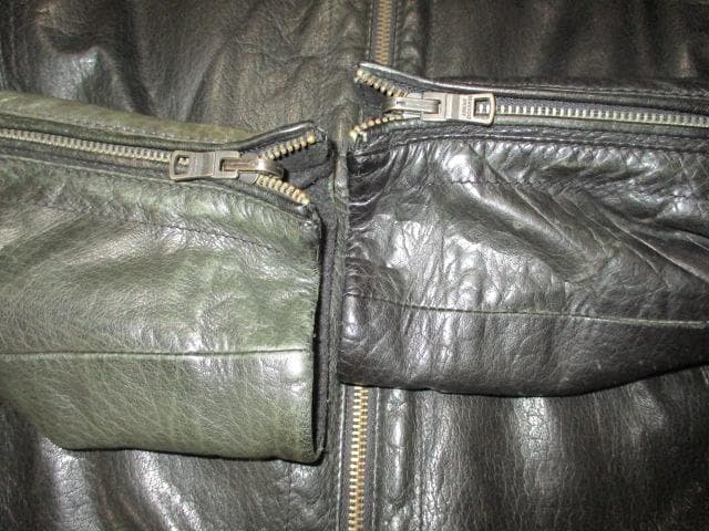 AX　アルマーニエクスチェンジ　２トーン　レザー　ライダースジャケット　SM