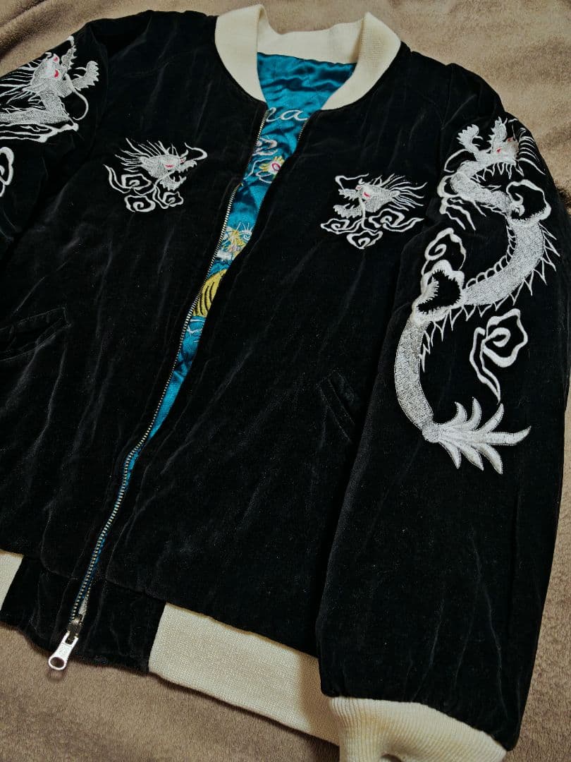 OPEN DICH２面用 別珍 虎龍ワシ 日本限定 スカジャン vintage