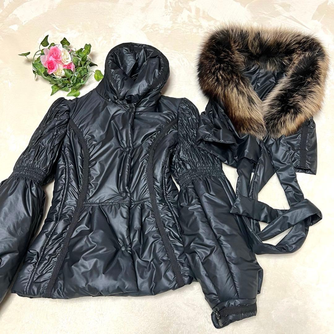 【美品✨】クラスロベルトカヴァリ★豪華2way★ファーダウンジャケット★38