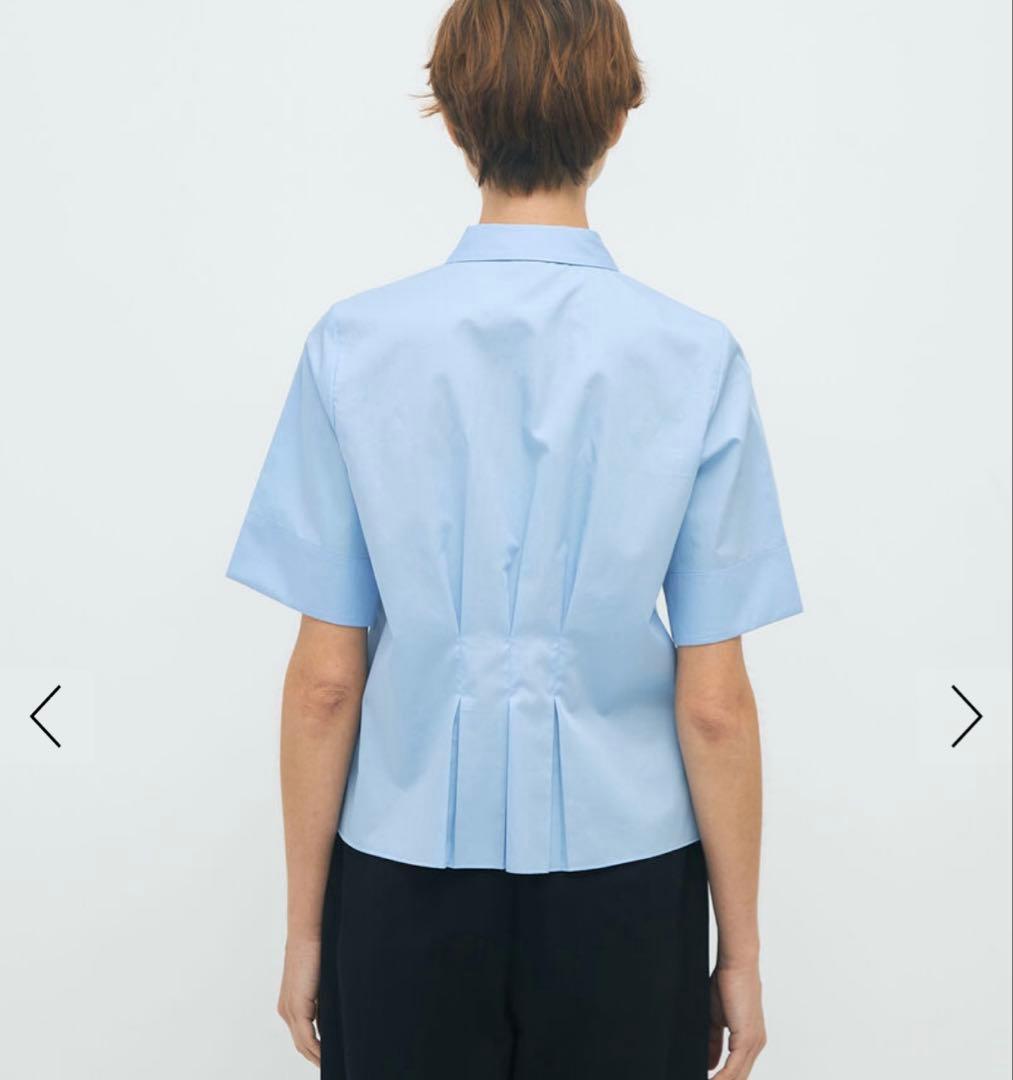 ★CABaN コットンサテン ウエストタックシャツブラウス★