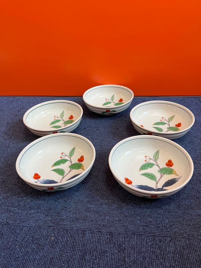 1155  有田焼　其泉   果実絵　鉢　5客　未使用