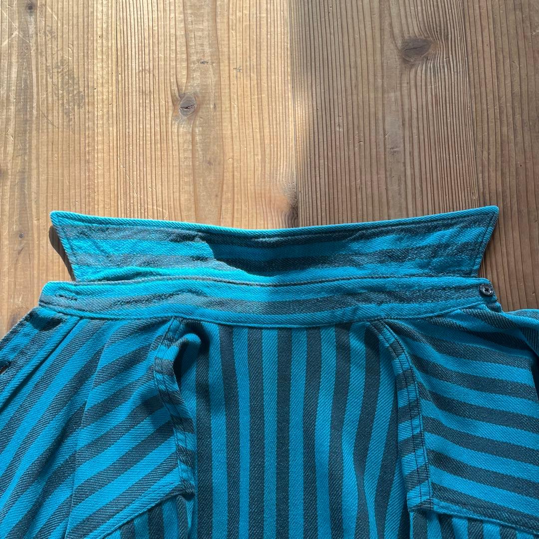 80s BIGMAC St. John's Bayストライプ ネルシャツ 青黒