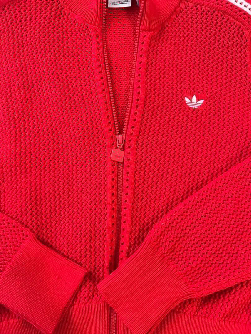 韓国 adidas クロシェ トラックトップ パーカー ジャージ　赤