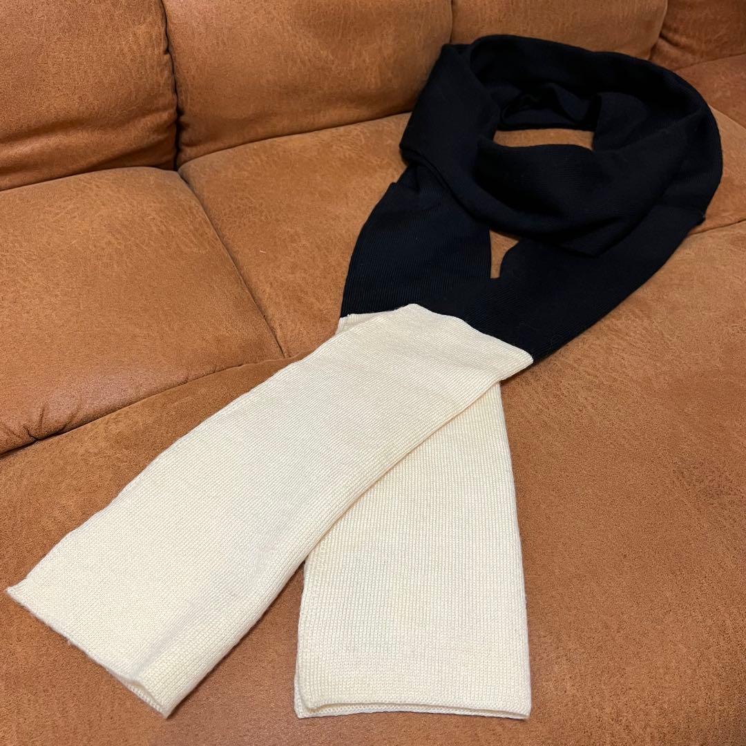 Dior HOMME ディオールオム 06AW バイカラーウールニットマフラー