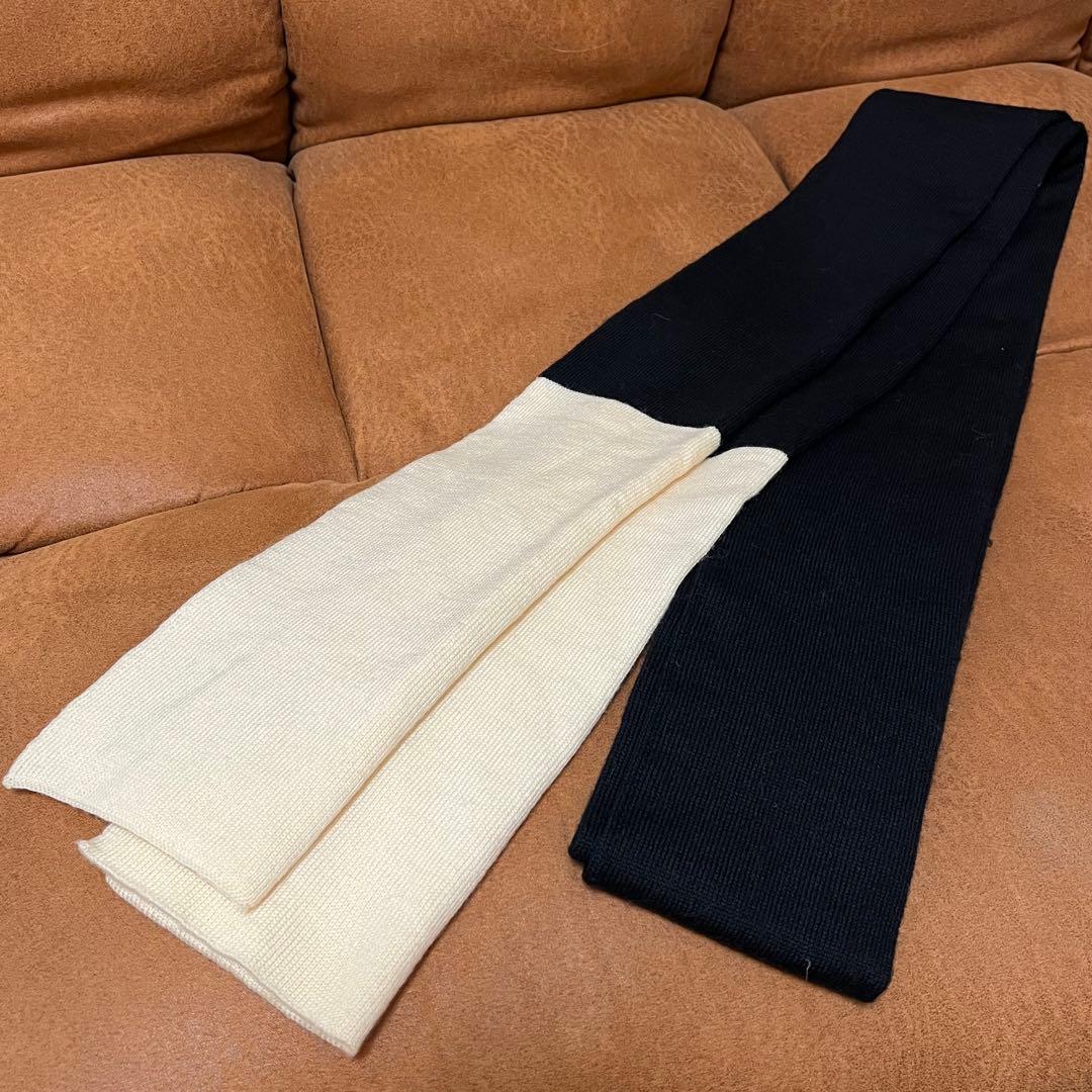 Dior HOMME ディオールオム 06AW バイカラーウールニットマフラー